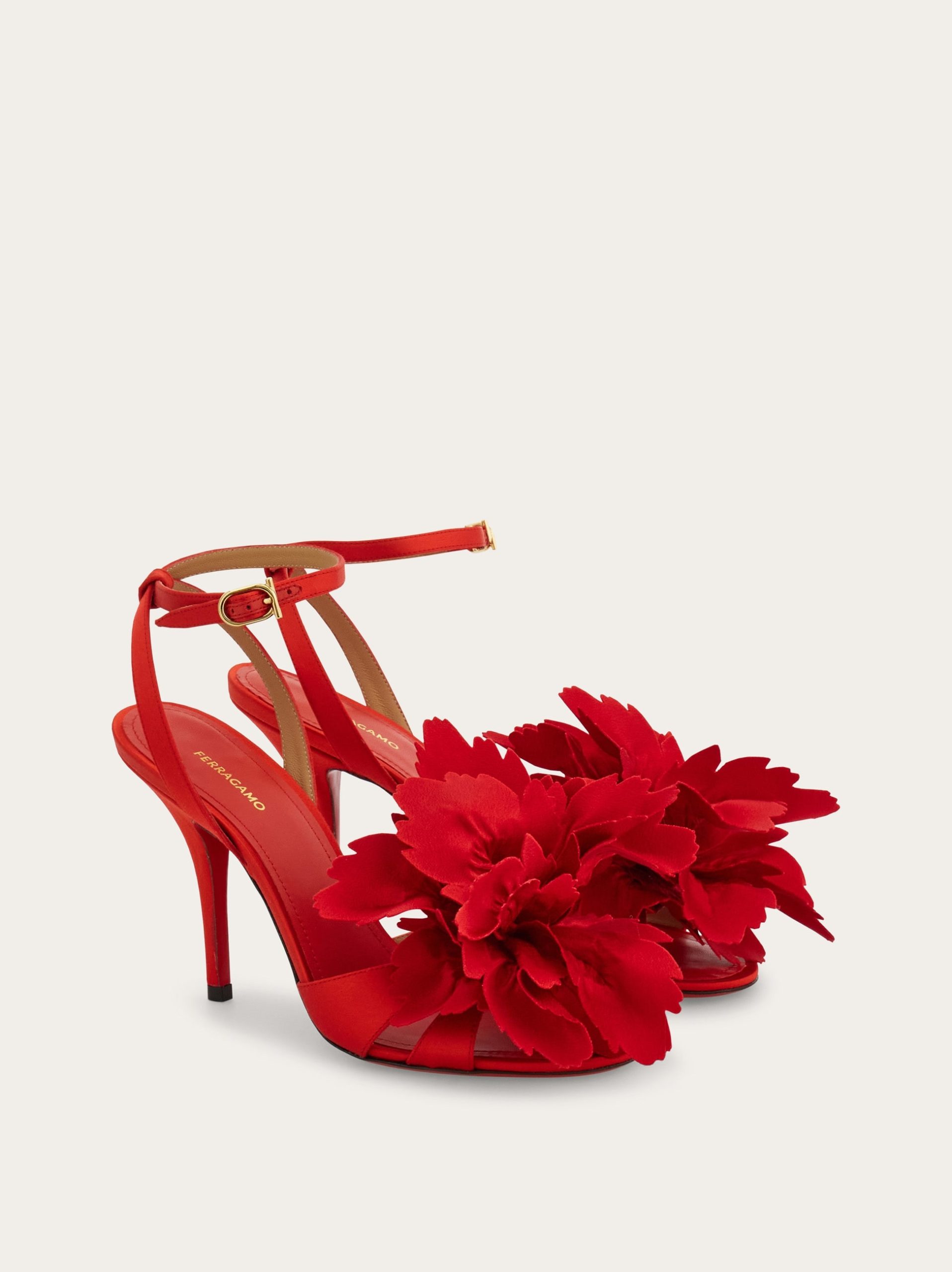 Ferragamo Flower embellished high heel sandal - Image 4